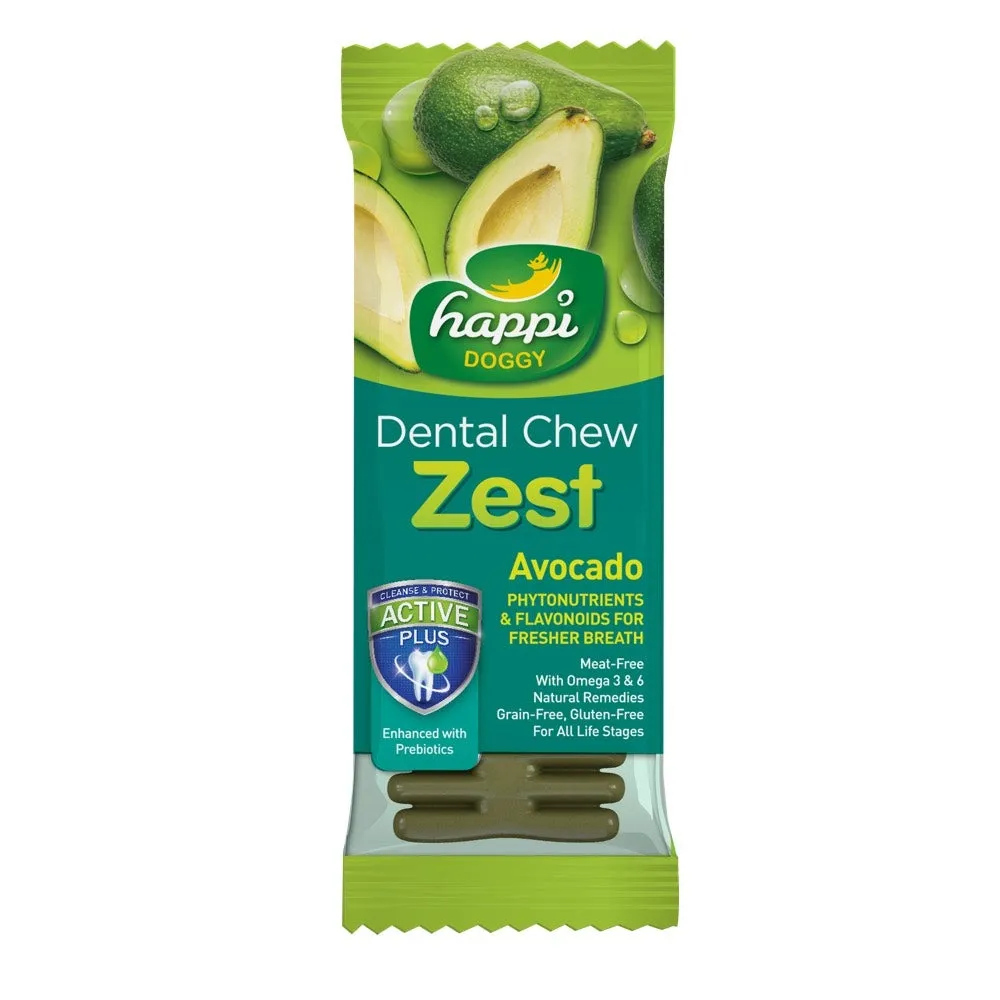 10 FOR $12: Happi Skippi (Doggy) Zest Avocado 4 Inch Dental Dog Chew 25g