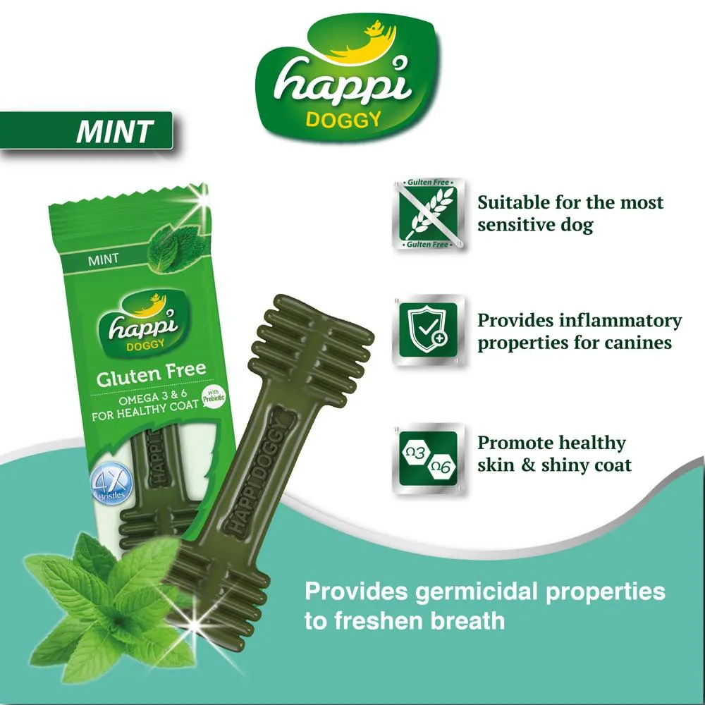 10 FOR $12: Happi Skippi (Doggy) Zest Mint 4 Inch Dental Dog Chew 25g