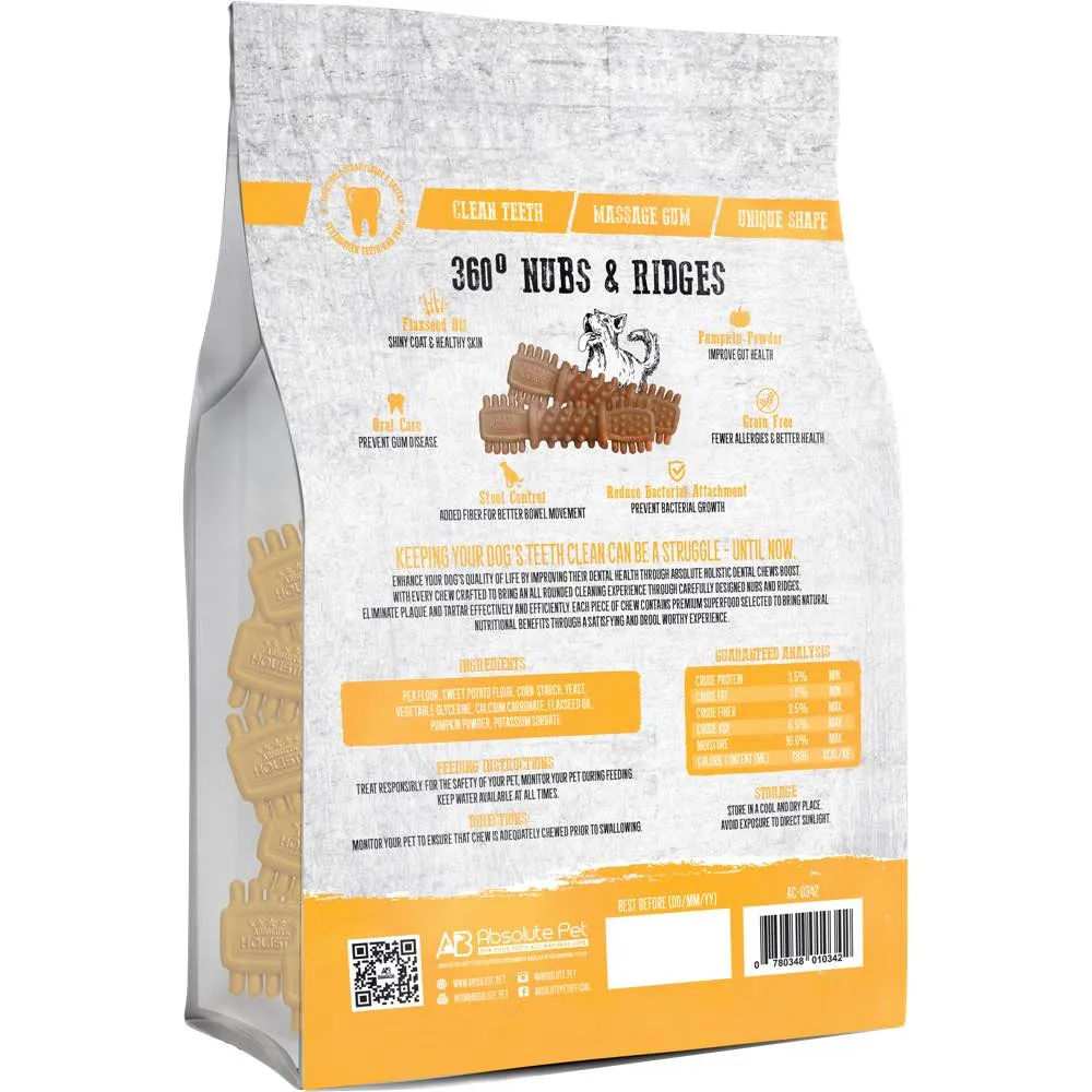 34% OFF: Absolute Holistic Boost Pumpkin Medium Grain-Free Dental Dog Chews 20pc