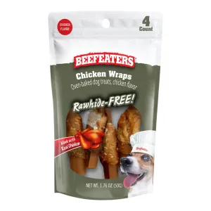 Beefeaters Chicken Wraps, Rawhide Free, 4 ct, Case of 12