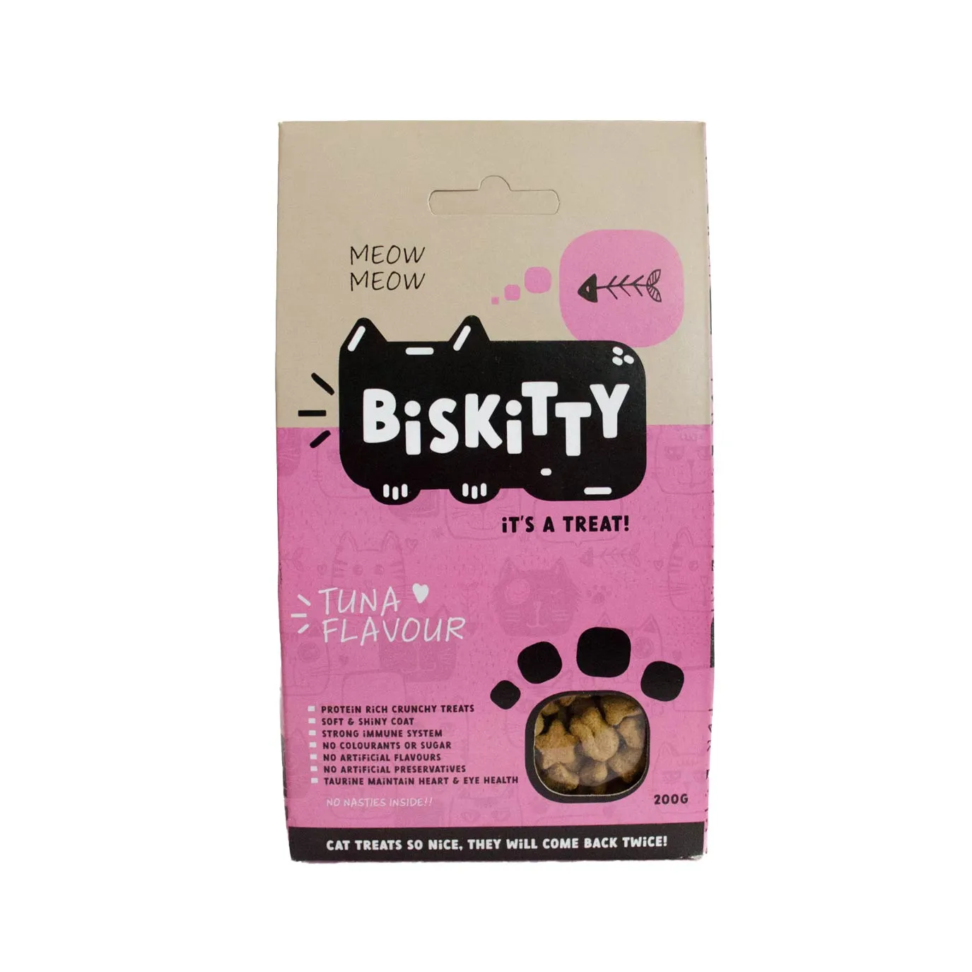 Biskitty cat biscuit treats tuna flavour 200g