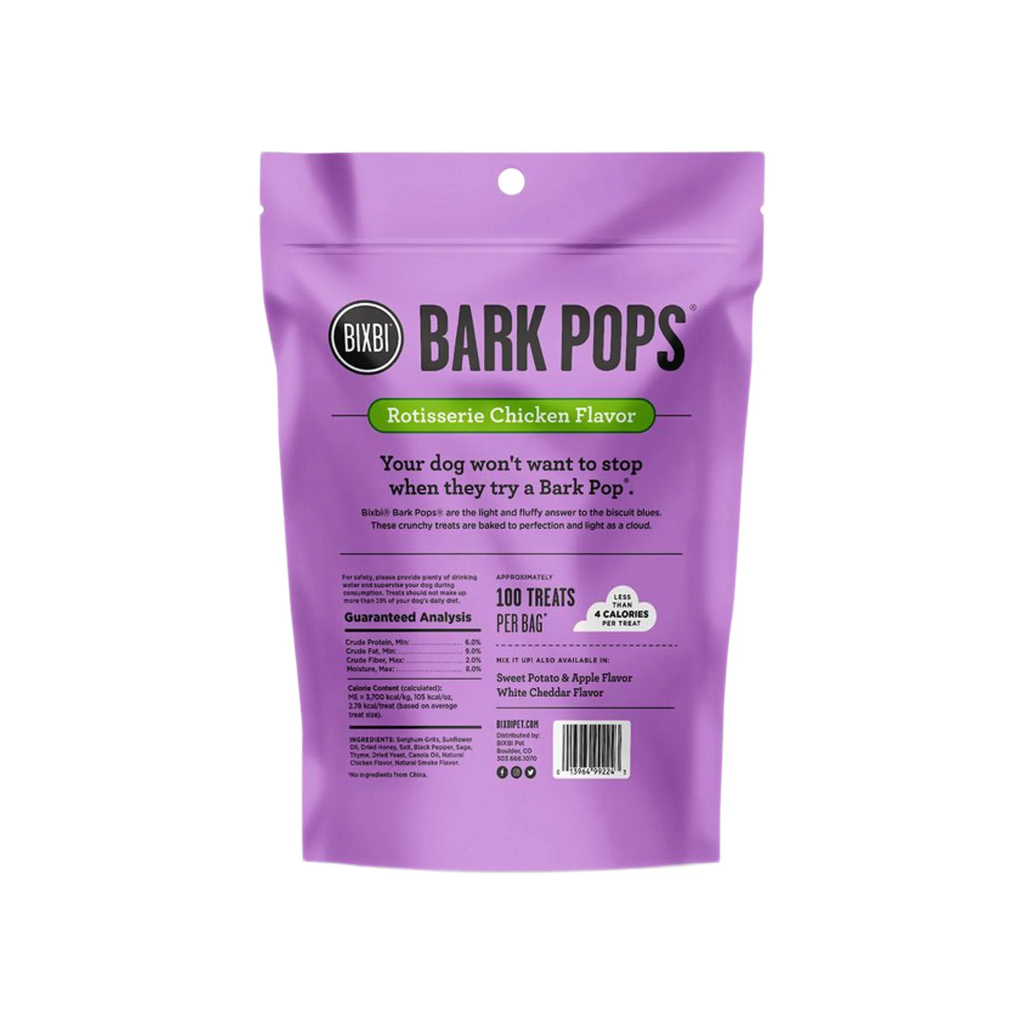 BIXBI Bark Pops Light & Crunchy Dog Treats