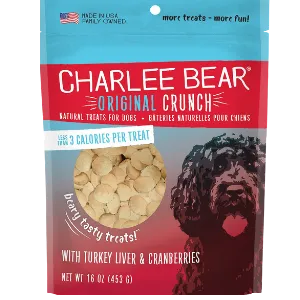 Charlee Bear Turkey Liver & Cranberries Flavor Dog Treats, 16-oz bag