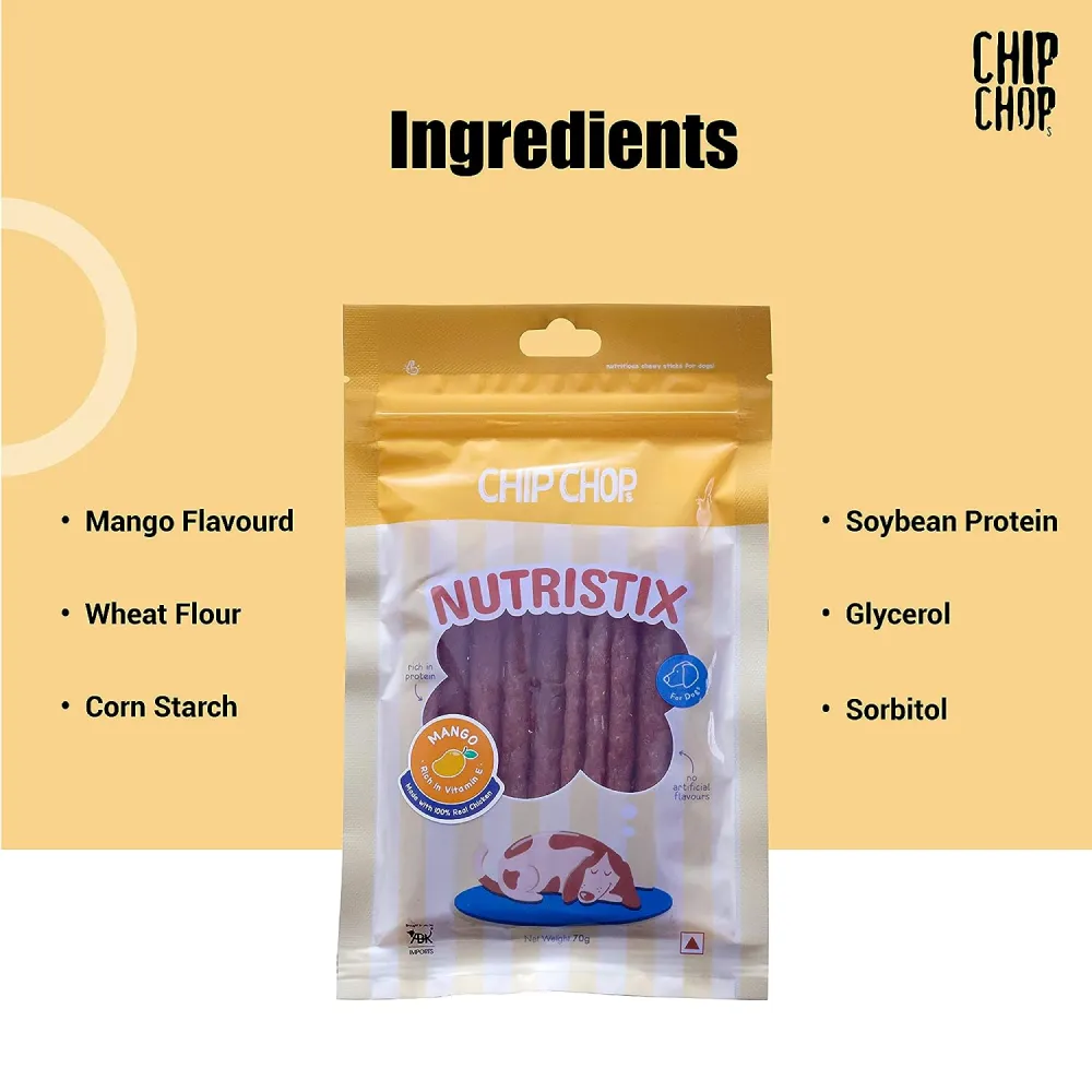 Chip Chops Mango, Strawberry and Bacon Nutristix Dog Treats Combo (3 x 70g)