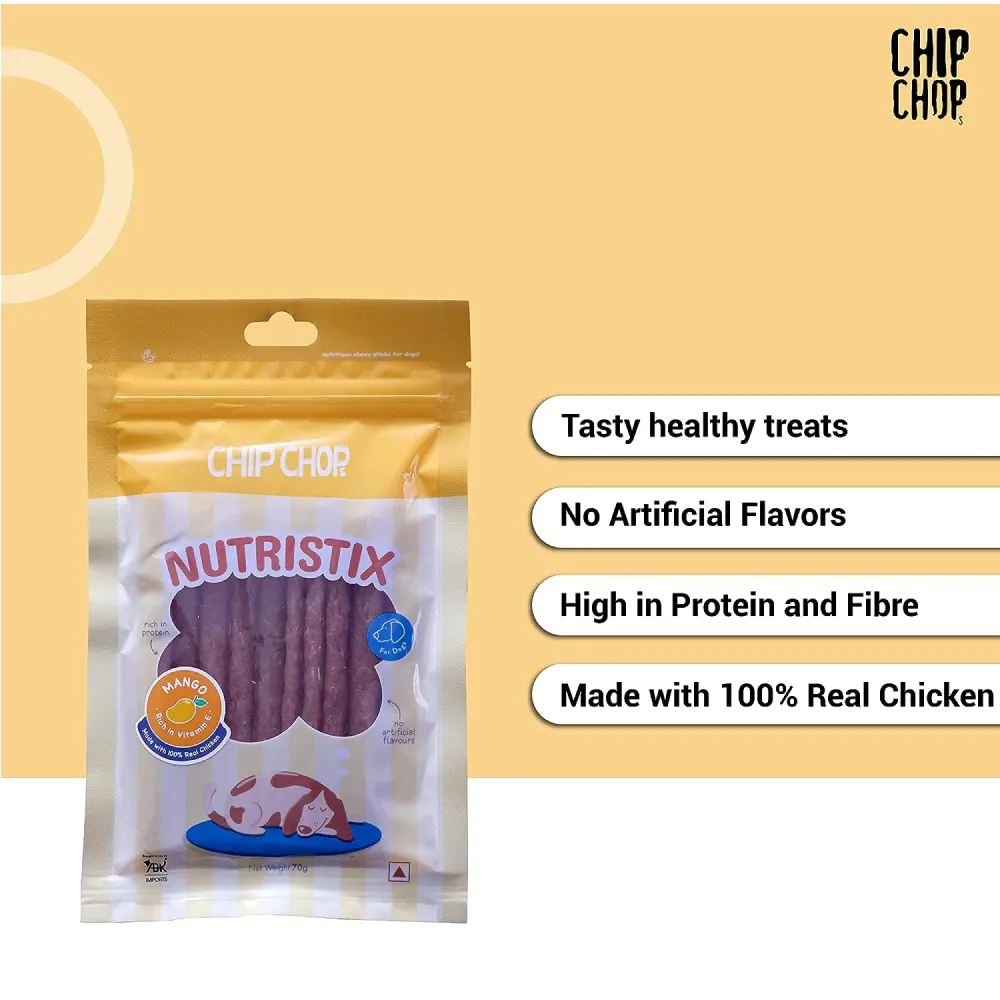 Chip Chops Mango, Strawberry and Bacon Nutristix Dog Treats Combo (3 x 70g)