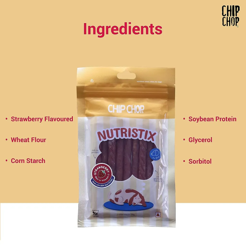 Chip Chops Mango, Strawberry and Bacon Nutristix Dog Treats Combo (3 x 70g)