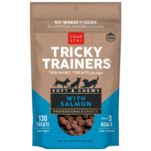 Cloud Star Chewy Tricky Trainers Salmon Flavor Dog Treats