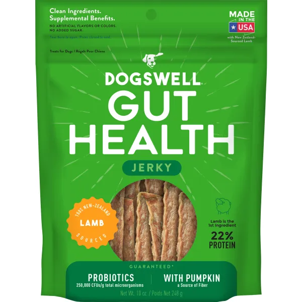 Dogswell Gut Health Jerky Lamb Recipe 10 oz