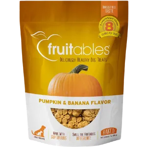 Fruitables Pumpkin & Banana Flavor Crunchy Dog Treats 7oz