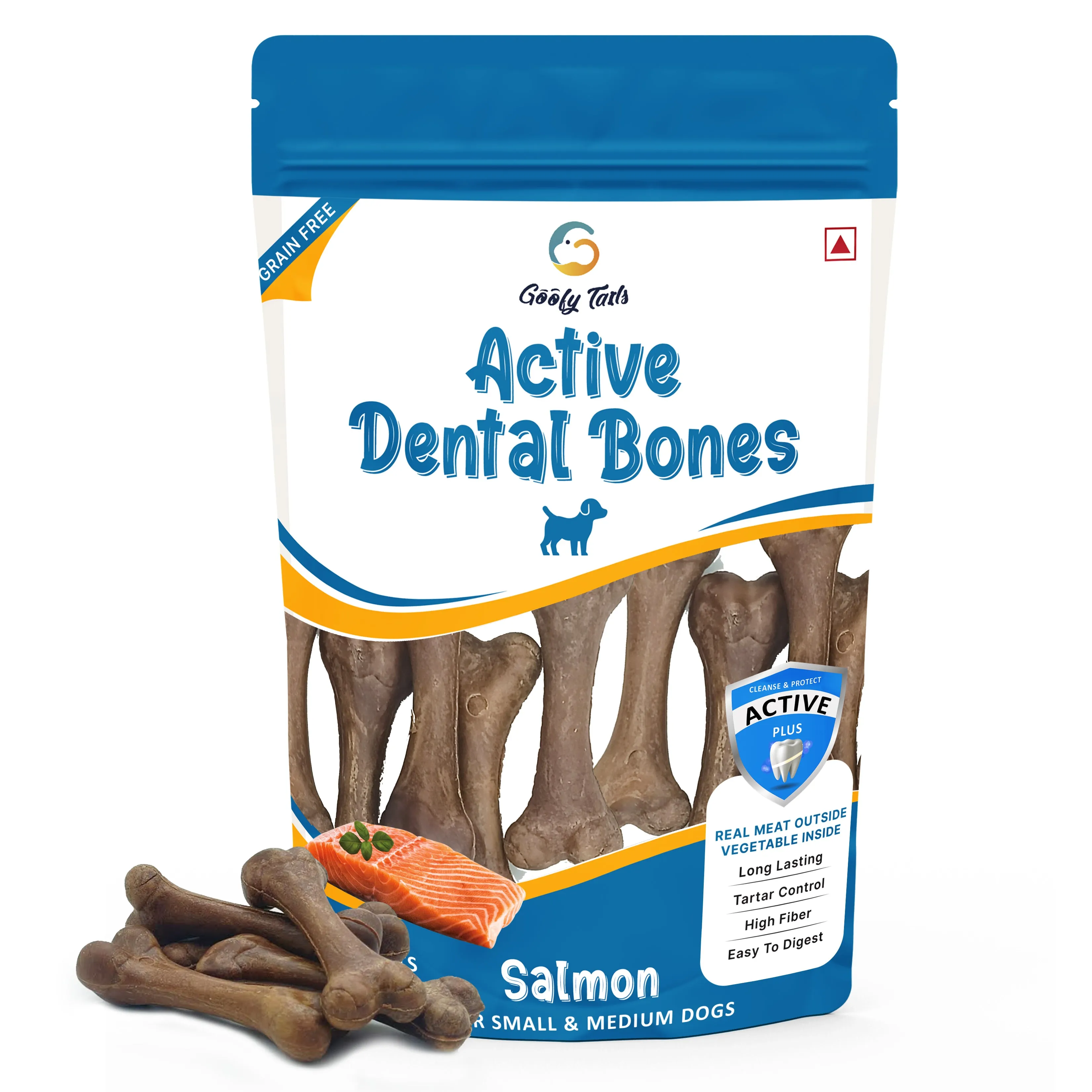 Goofy Tails Active Dental Bones Dog Treats 200g - Salmon