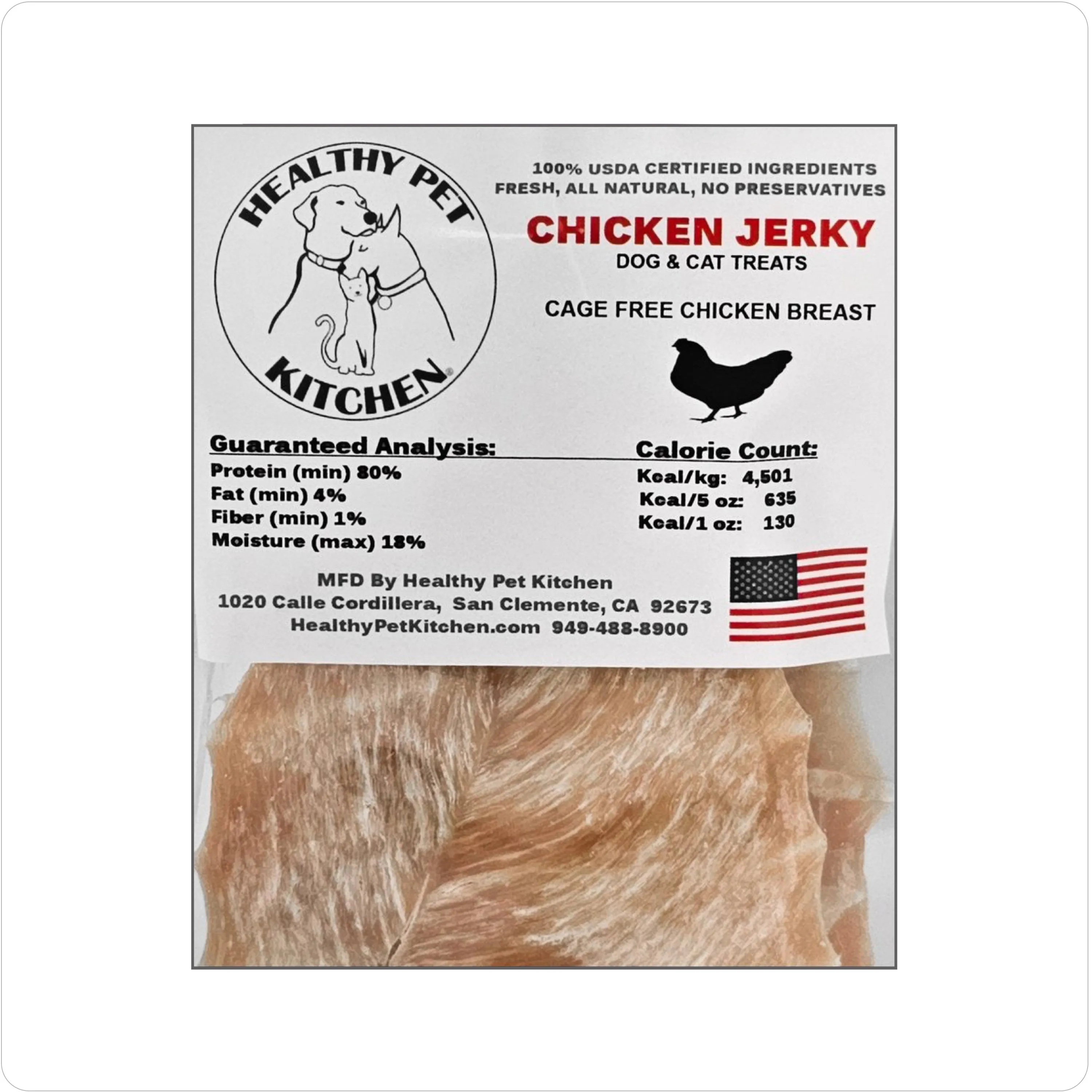 Healthy Pet Kitchen Chicken Jerky Dog Treats 3oz