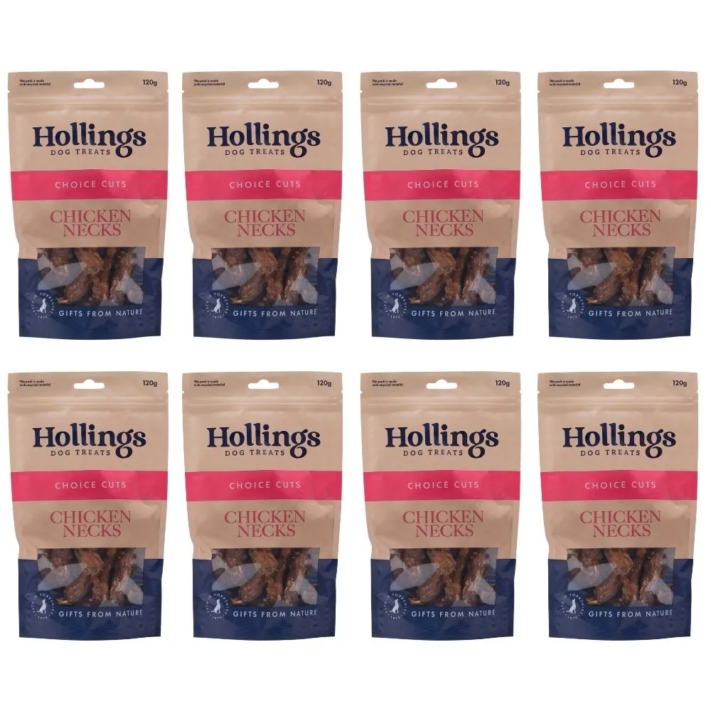 Hollings 100% Natural Chicken Necks 8 x 120g