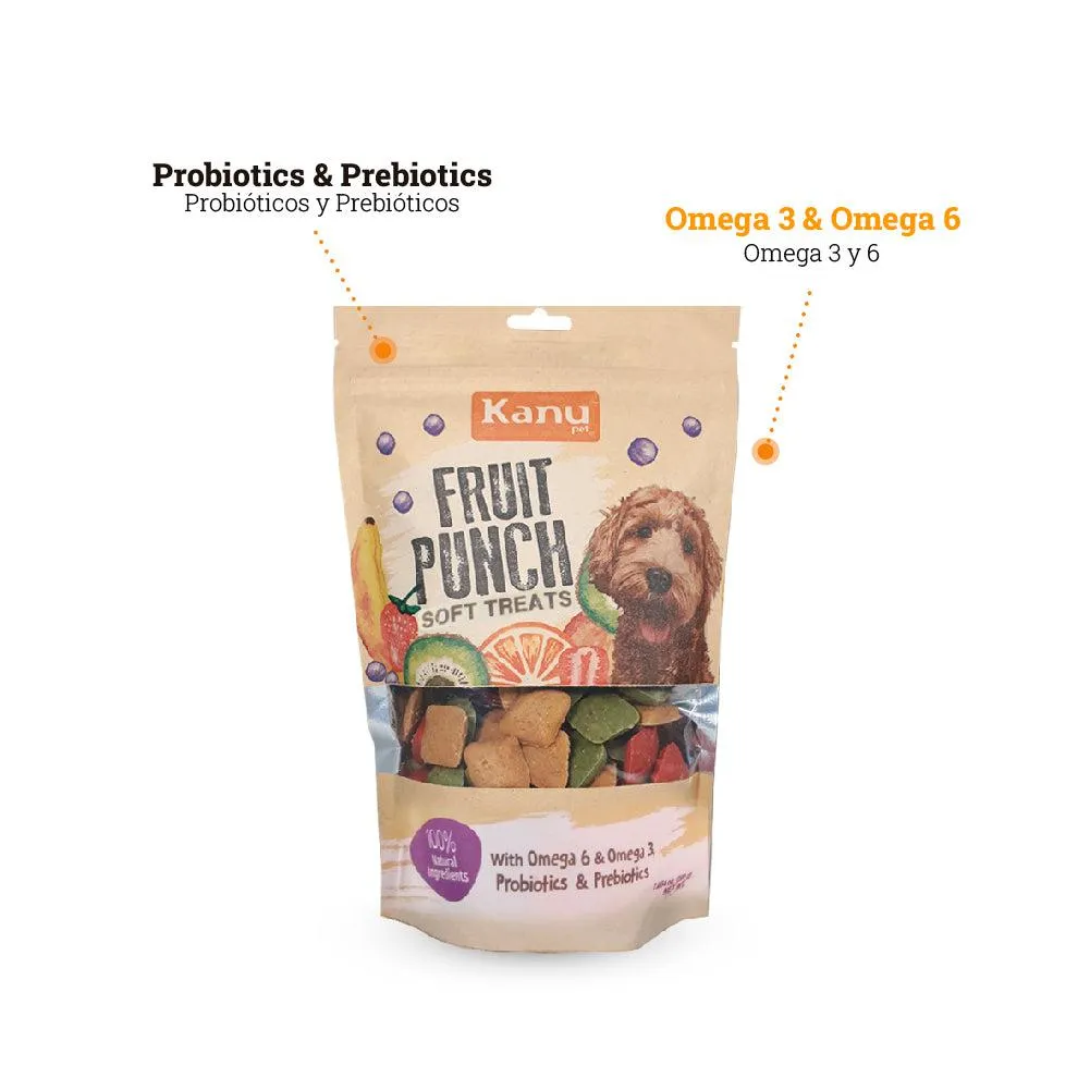 Kanu Pet Fruit Punch Crunchy Dog Treats with Omega 3, Omega 6, Probiotics & Prebiotics