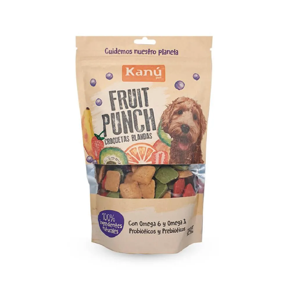 Kanu Pet Fruit Punch Crunchy Dog Treats with Omega 3, Omega 6, Probiotics & Prebiotics