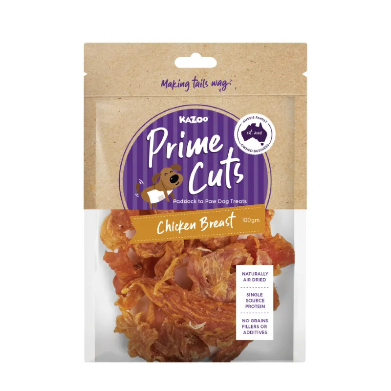 Kazoo Prime Cuts Premium Chicken Breast Treats for Pets, 100g Pack