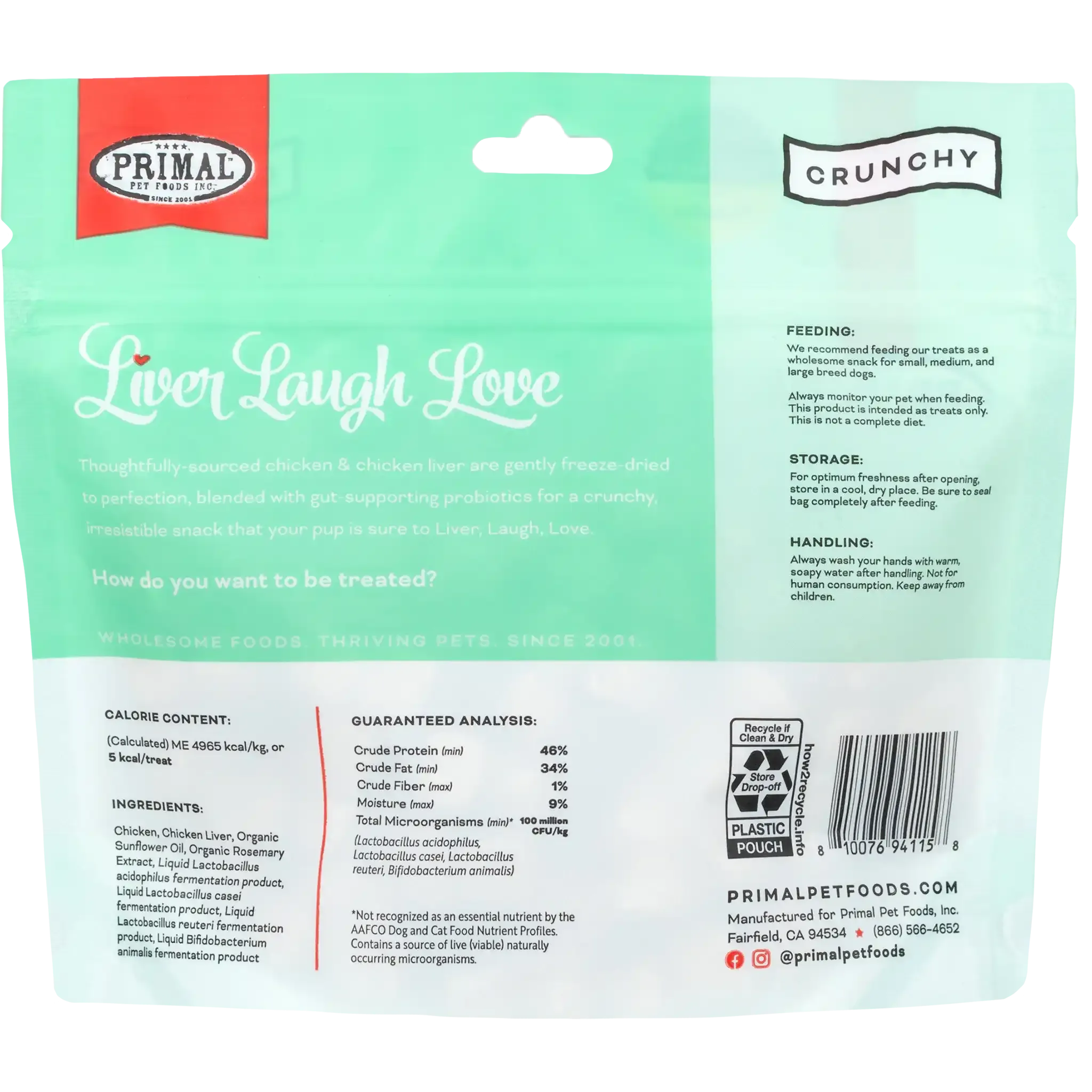 Liver Laugh Love Freeze-Dried Treats for Dogs <br> Chicken Liver Recipe