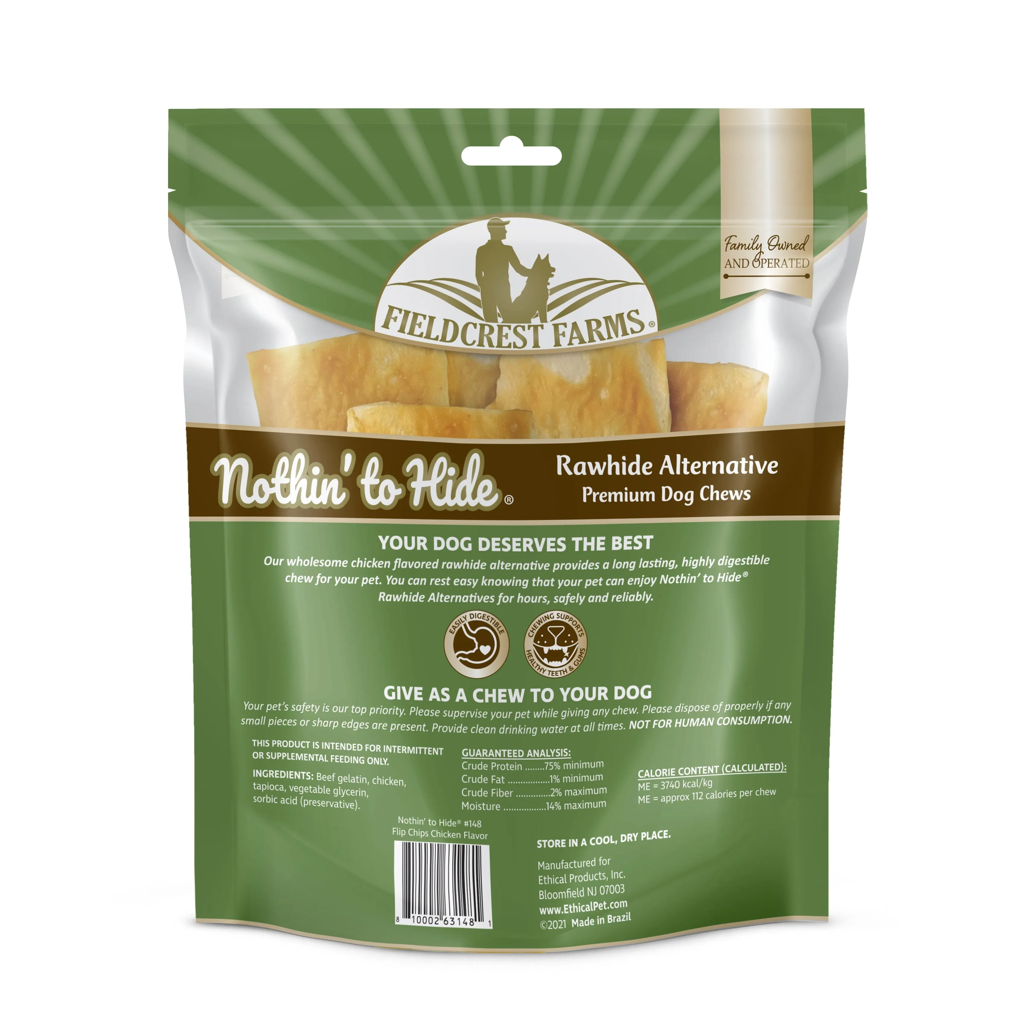 Nothin to Hide Chicken Flip Chips Dog Treats 8 Pack