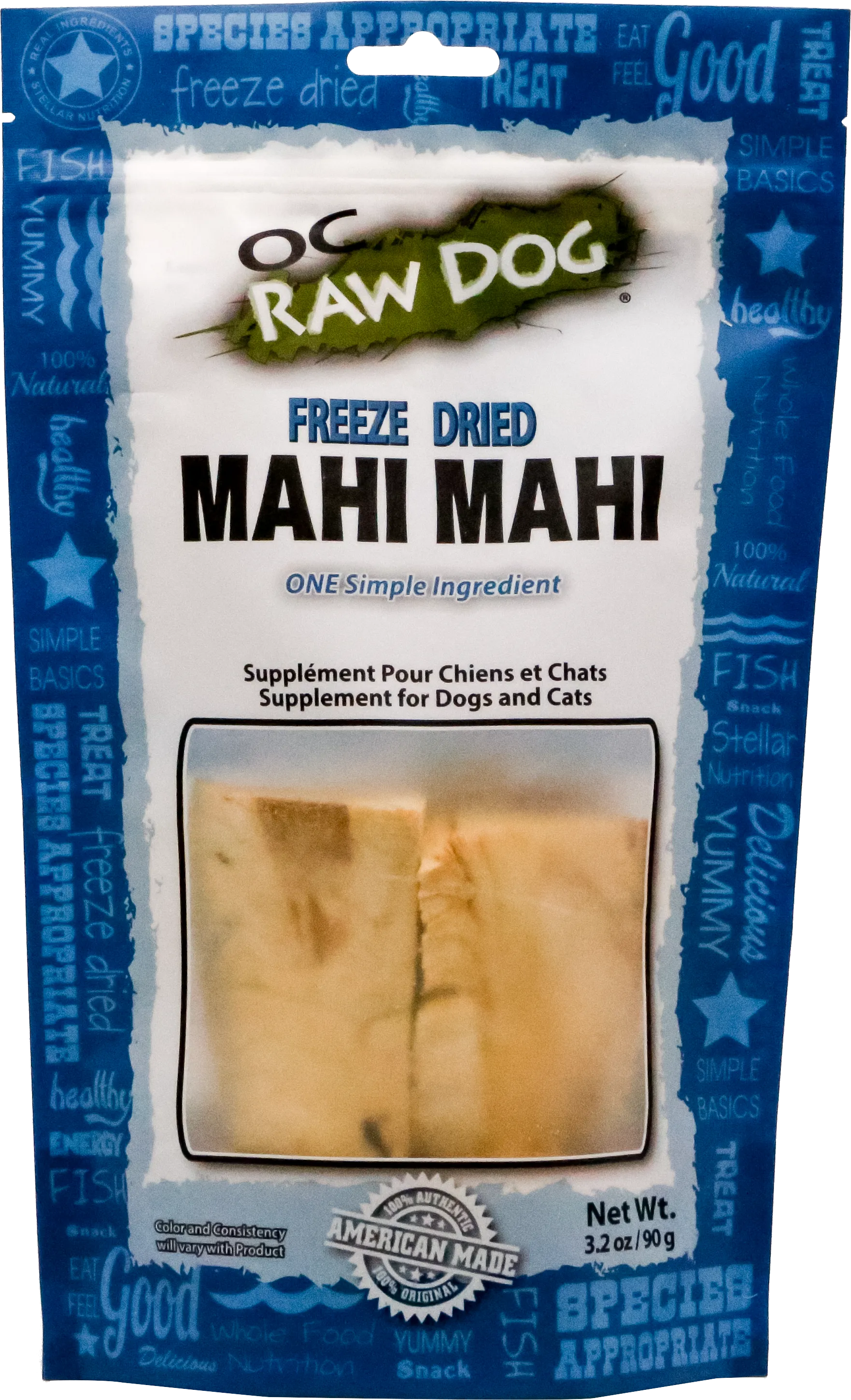 OC Raw Freeze Dried Mahi Mahi 3.2 oz.