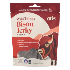 Otis Wild Things Bison Recipe Jerky Dog Treats 4 oz