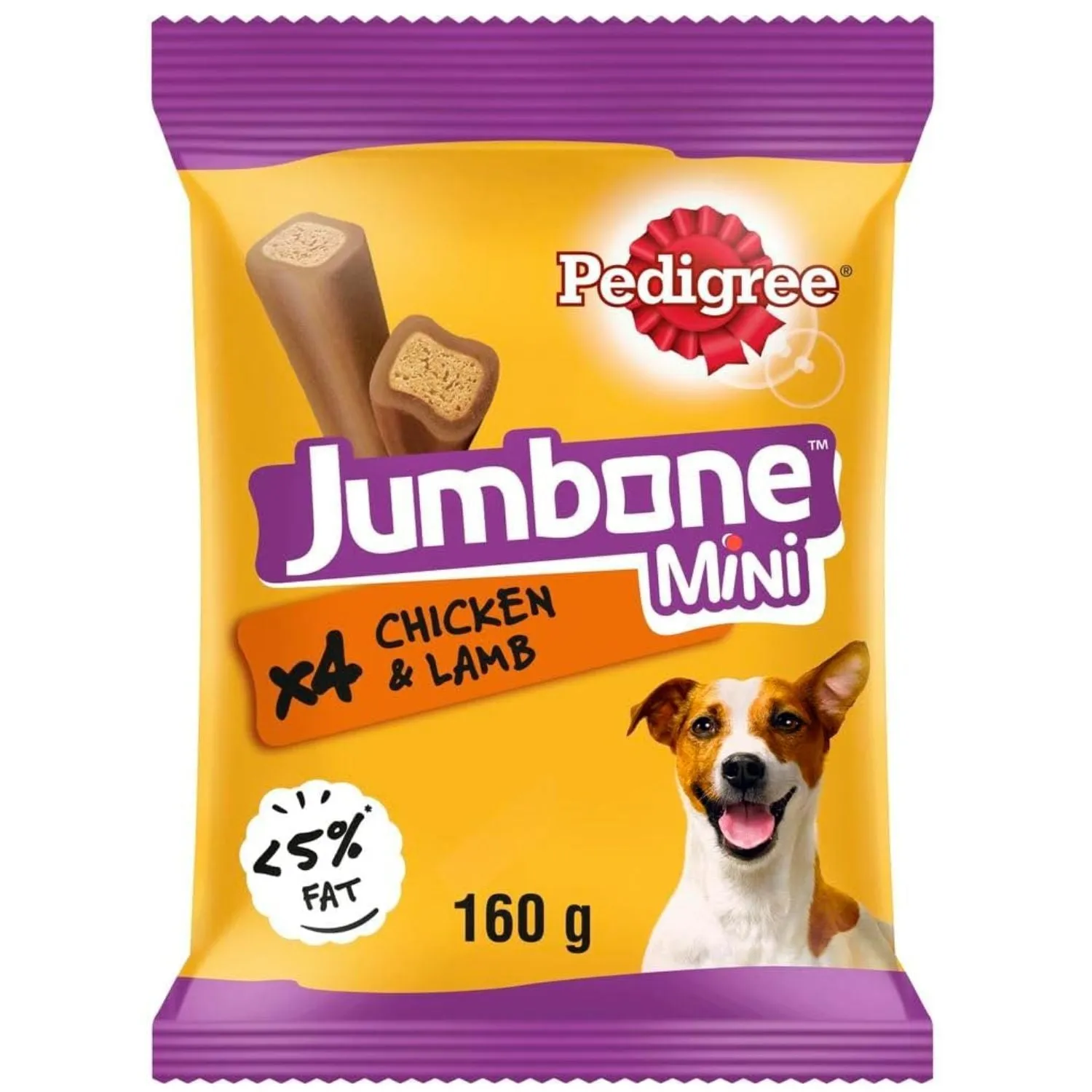 Pedigree 160g Jumbone Chicken & Lamb Dog Treats - Pack of 4