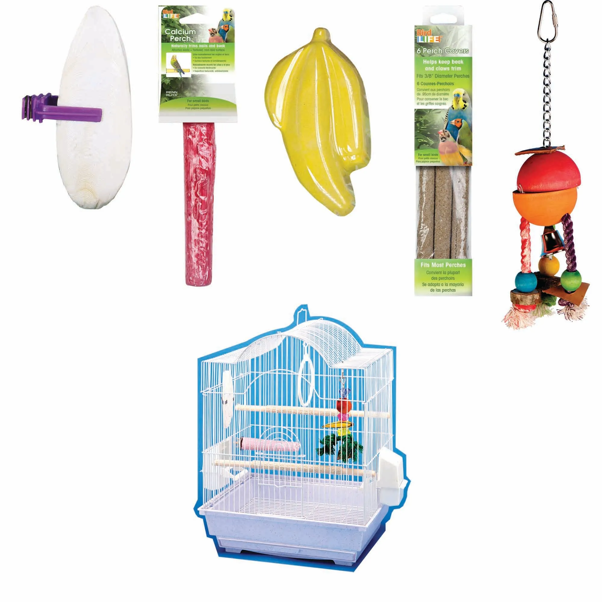 Penn-Plax Small Bird Starter Kit - White/Arch Style