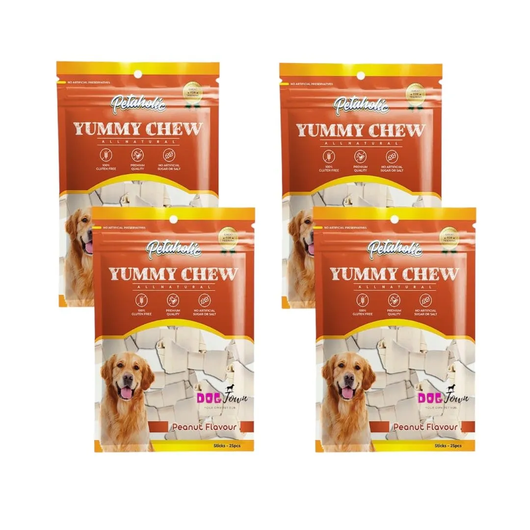 Petaholic Yummy Chew Treats for Dogs Peanut Flavoured Sticks Treats