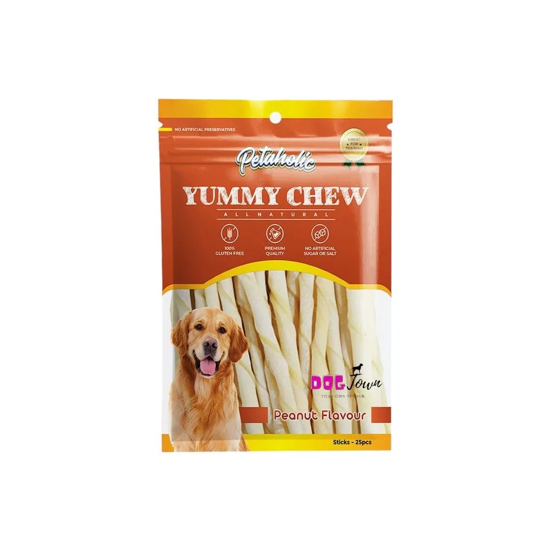 Petaholic Yummy Chew Treats for Dogs Peanut Flavoured Sticks Treats