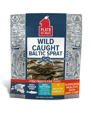 Plato Wild Caught Baltic Sprat Fish Dog Treats 3oz