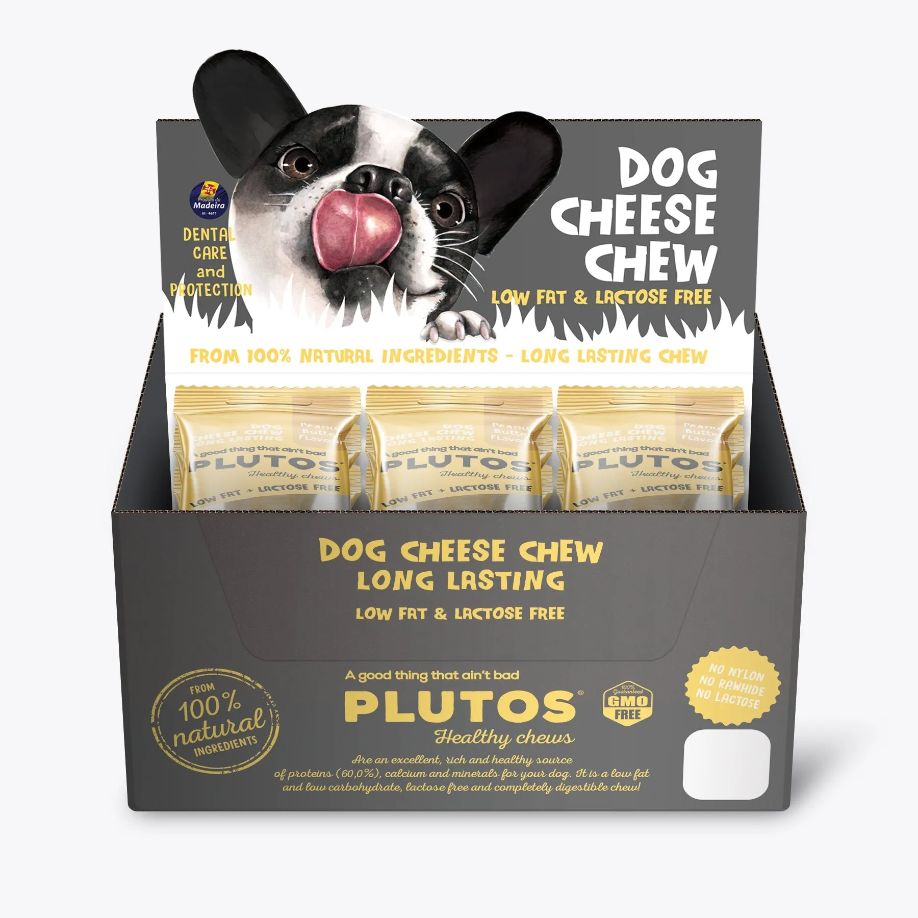 Plutos Cheese and Peanut Butter Chew Dog Treat Medium 20 Pack