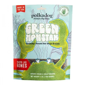 Polka Dog Green Monsta Bones Pouch 7oz