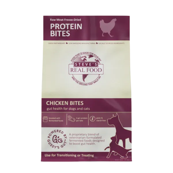 Steve's  Chicken Protein Bites – Freeze-Dried Gut Health Treats for Dogs and Cats (4 oz)