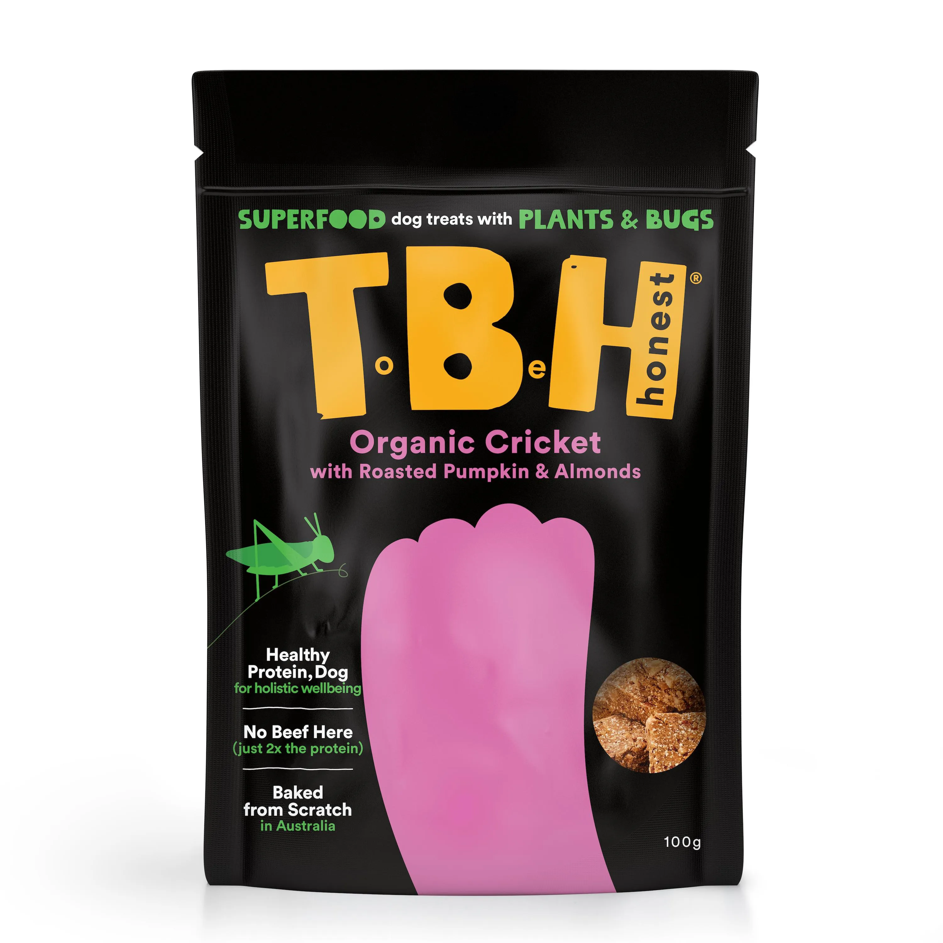 TBH Organic Cricket with Roasted Pumpkin and Almond Dog Treats 100g***