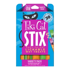 Tiki Cat Stix Wet Cat Treats, Variety Pack, 10 oz, Box, 20 ct