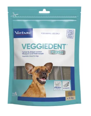 VIRBAC VEGGIEDENT FRESH DENTAL CHEW EXTRA SMALL DOGS