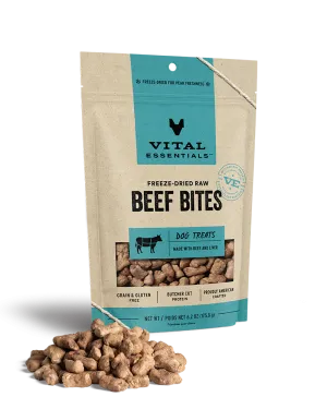 Vital Essentials Freeze-Dried Beef Bites Dog Treats 6.2oz