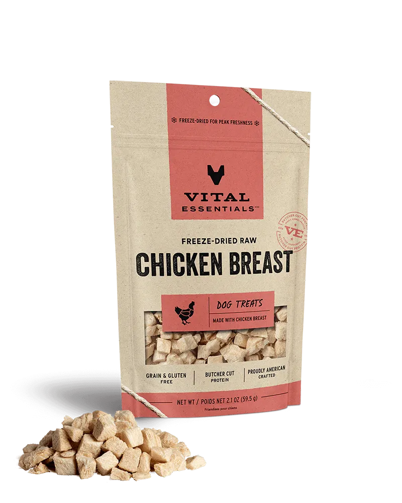 Vital Essentials Freeze-Dried Chicken Breast Dog Treats 2.1oz