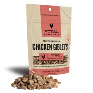 Vital Essentials Freeze-Dried Chicken Giblets Cat Treats 1 oz