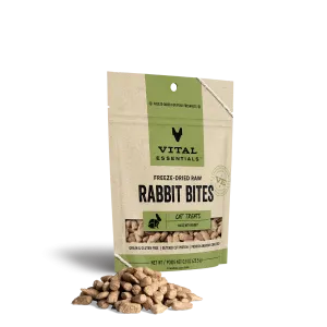 Vital Essentials Freeze-Dried Rabbit Bites Cat Treats .9oz