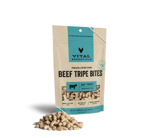 Vital Essentials Freeze Dried Raw Beef Tripe  Bites Dog Treats