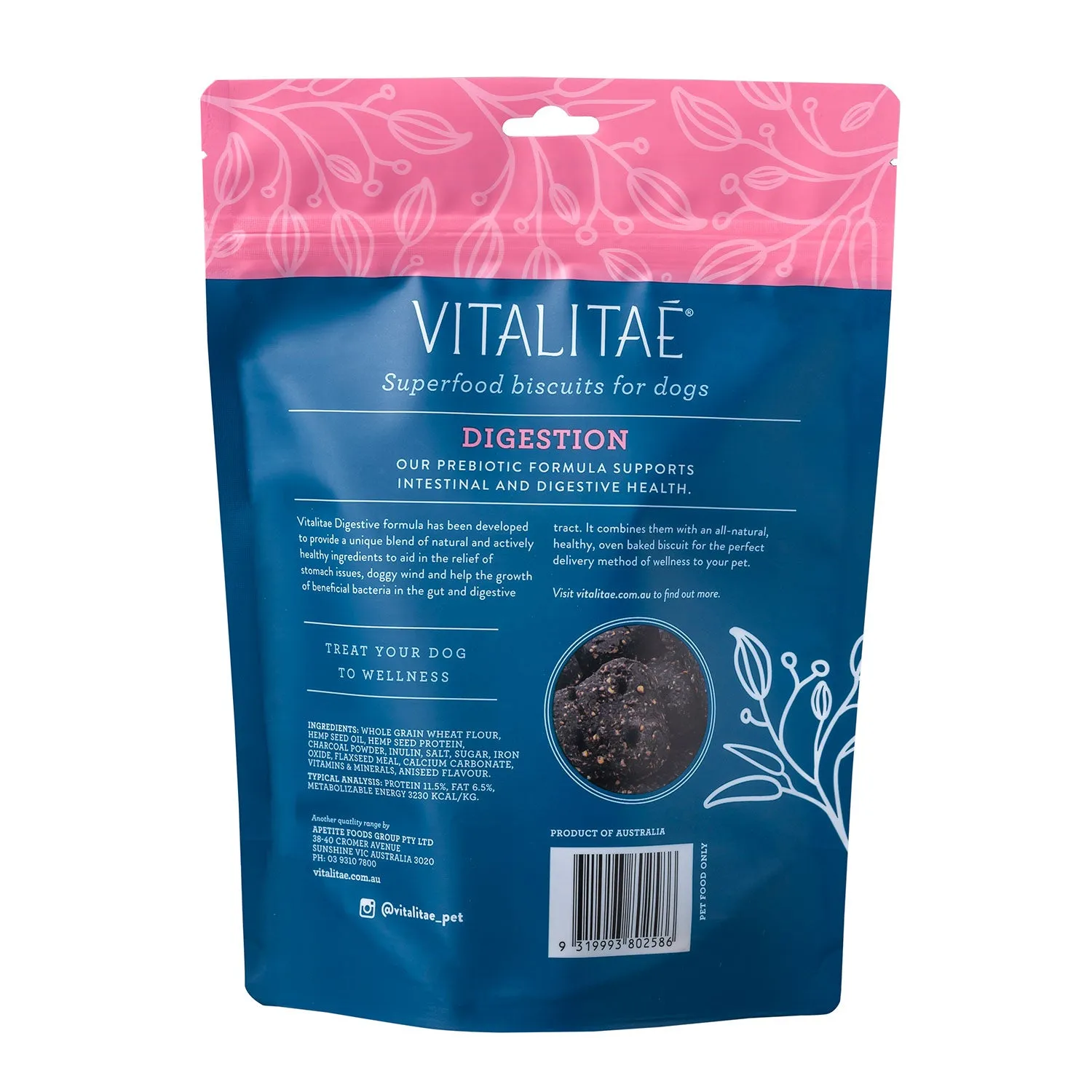 Vitalitae Digestion Superfood Biscuits Dog Treat 350g