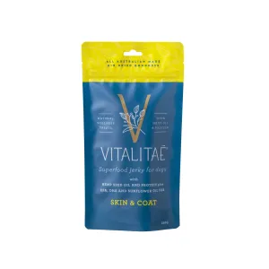 Vitalitae Skin and Coat Superfood Jerky Dog Treats with Hemp Seed Oil 150g