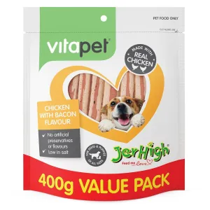 Vitapet Jerhigh Chicken and Bacon Dog Treats 400g*