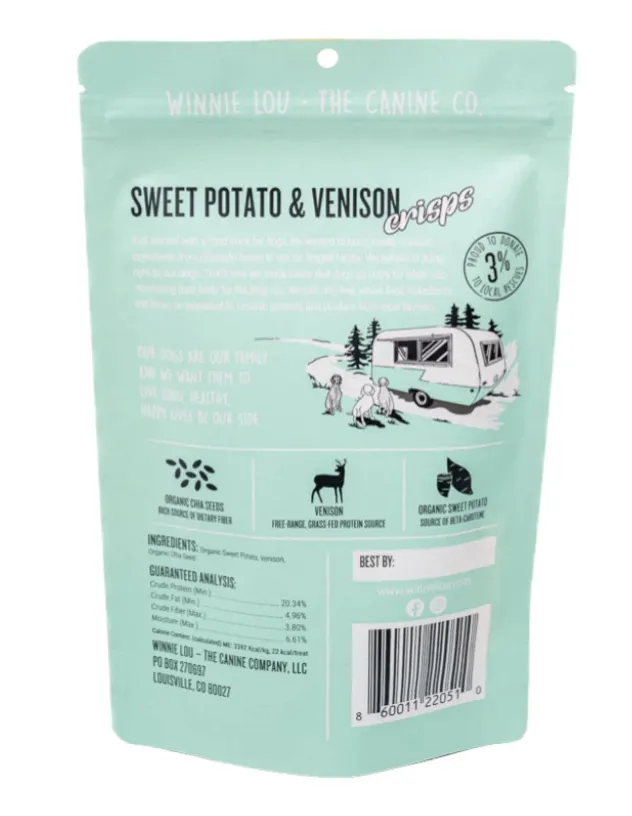 Winnie Lou Sweet Potato & Venison Crisps 2.5oz