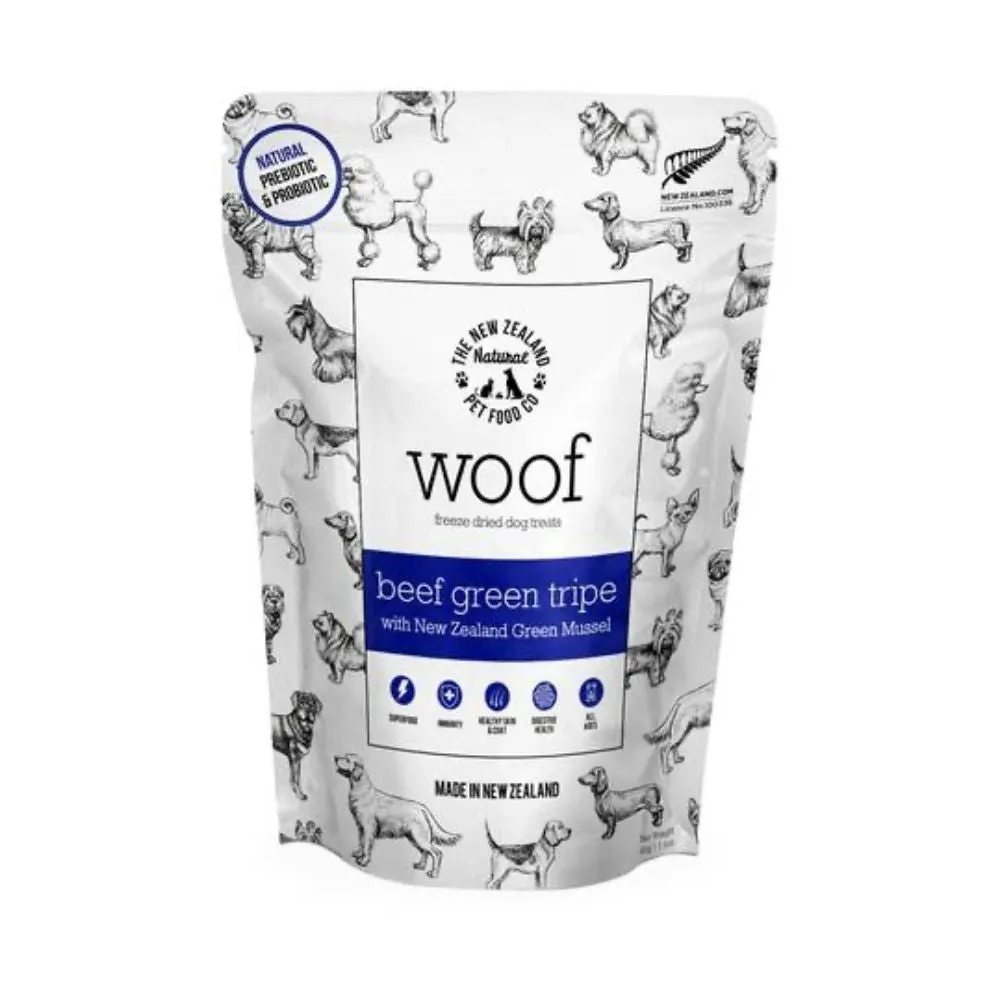 WOOF Beef Green Tripe Freeze Dried Dog Treats 40g